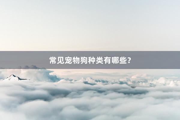 常见宠物狗种类有哪些？